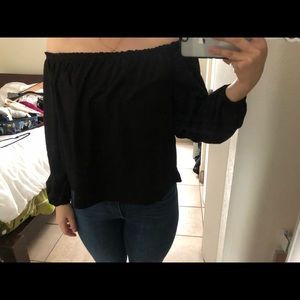 Black off the shoulder blouse